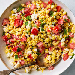 Corn Salad With Tomatoes, Feta And Mint
