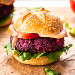 Easy Beet &amp; Black Bean Burgers (vegan)