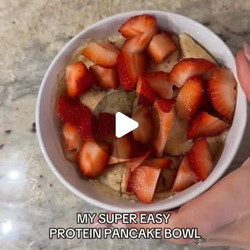 Chocolate Chip Pancake Bowl With Berries