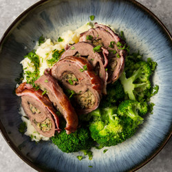 Braised Stuffed Lamb Hearts
