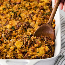 Cornbread Dressing With Sausage And Pecans