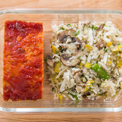 Turkey Meatloaf &amp; Cauliflower Rice Pilaf