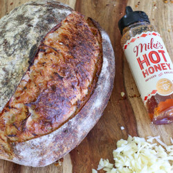 Hot Honey, Parmesan And Asiago Sourdough Bread