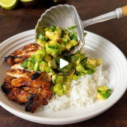 Peanut Lime Chicken With Cucumber Pineapple Salsa