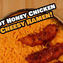 Hot Honey Chicken Tenders With Cheesy Ramen