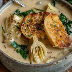 Lemony Tuscan Artichoke Soup