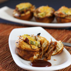 Pulled Pork Barbecue Biscuit Cups