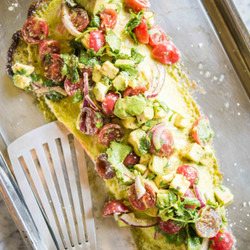 Cilantro Lime Salmon Bake With Tomato Avocado Salsa