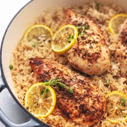 One Pot Lemon Herb Chicken &amp; Rice