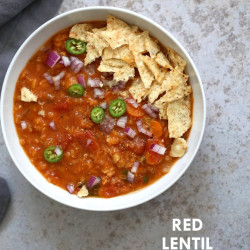 One-Pot Lentil Tortilla Soup