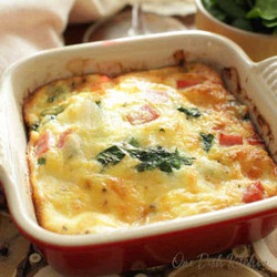 Crustless Spinach Quiche For One
