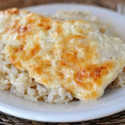 Creamy Swiss Cheese Chicken Bake