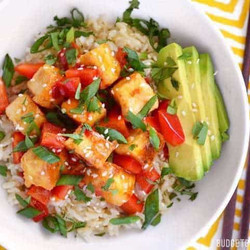 Sweet Chili Stir Fried Tofu Bowls