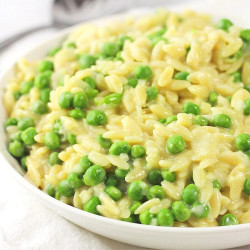 Creamy Orzo With Peas And Parmesan Cheese