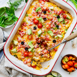 Dump And Bake Chicken Taco Casserole