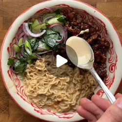 Spicy Sesame Noodles With Gochujang Glazed Tofu