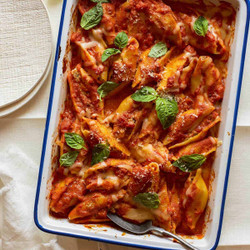 Baked Turkey Sausage And Mascarpone Stuffed Shells