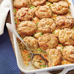 Chicken Pot Pie With Bacon-and-cheddar Biscuits