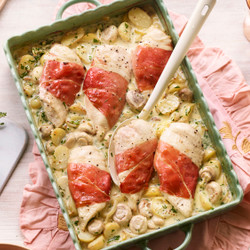 Mary Berry's one tray Chicken Tartiflette