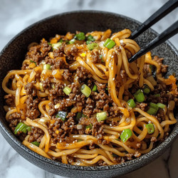 Mongolian Ground Beef Noodles