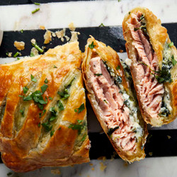 Salmon Wellington With Puff Pastry