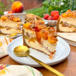 Peach Cobbler Italian Ricotta Cheesecake