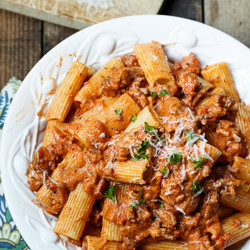 Italian Sausage Rigatoni With Spicy Cream Sauce