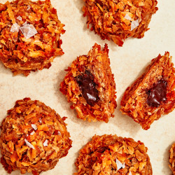 Chocolate-filled Toasted Coconut Macaroons