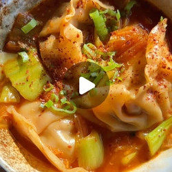 Hangover Kimchi Dumpling Soup