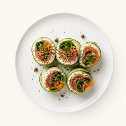SMOKED SALMON CUCUMBER ROLL UPS