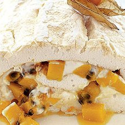 Mango &amp; Passion Fruit Meringue Roulade