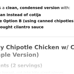 Creamy Chipotle Chicken W/ Cilantro Rice (simple Version)