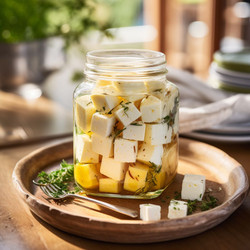 Marinated Cheese In Mason Jar