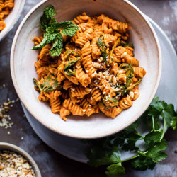 Golden Sun-dried Tomato Red Lentil Pasta.