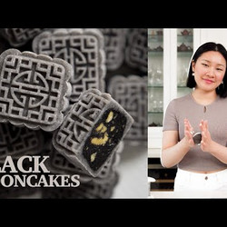 Black Sesame Walnut Snow Skin Mooncakes
