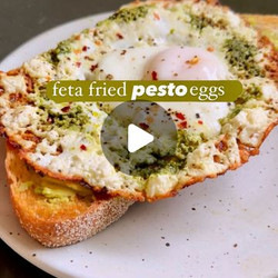 Feta Fried Eggs With Pesto