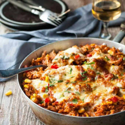 One Pot Chicken Enchilada Rice Casserole