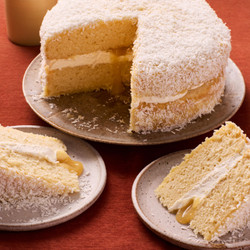Lemon Lamington Cake baking