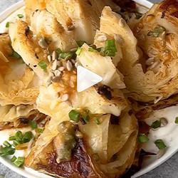 Roasted Cabbage with Lemon-Pepper Ricotta