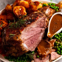 Roast Lamb Leg With Gravy