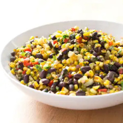 Sauteed Corn With Black Beans And Red Bell Pepper