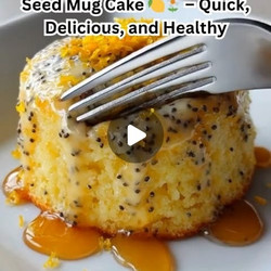 Cottage Cheese Lemon Poppy Seed Mug Cake