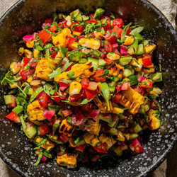 Salsa with corn and preserved lemon