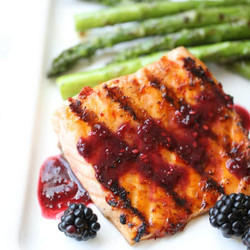 Grilled Salmon With Blackberry Sauce