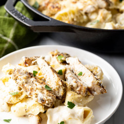 Asiago Tortelloni Alfredo With Grilled Chicken Recipe + Video