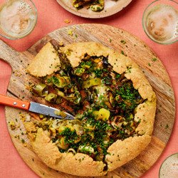 Leek, Pistachio And Jalapeño Galette