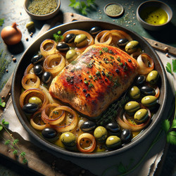 Mediterranean Chicken with Onions and Olives