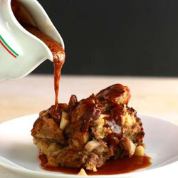 Slow Cooker Apple Bread Pudding With Caramel Dessert Sauce | Kelsey Nixon