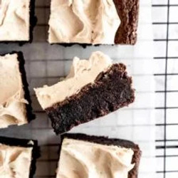 Whiskey Brownies With Peanut Butter Frosting