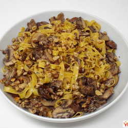 Mushroom And Toasted Walnut Tagliatelle